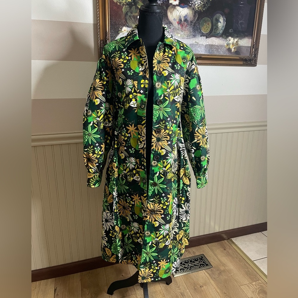 INC International Concepts Floral Trench Coat Belted Long Jacket NWT Size S - Picture 3 of 15